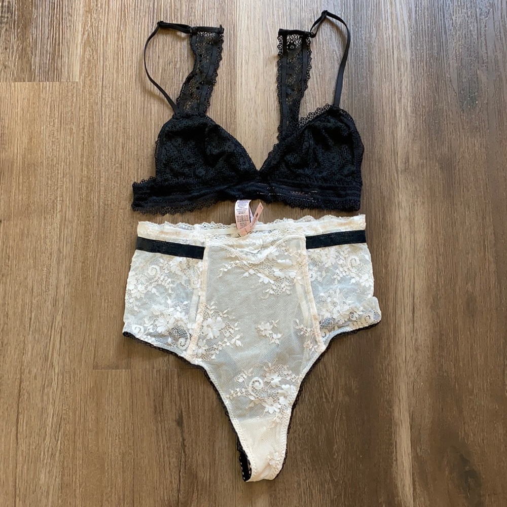 Victorias secret lace thong and bracelet set